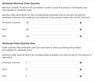 Wholesale Minimum Order Quantity & Wholesale Order Quantity Step Product Settings
