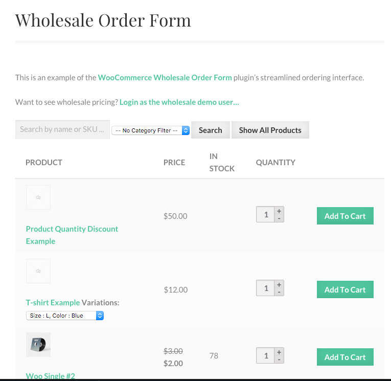 Default Wholesale Order Form
