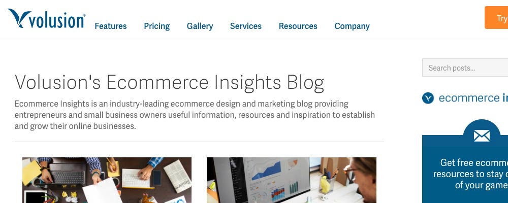 Volusion Ecommerce Insights marketing blogs