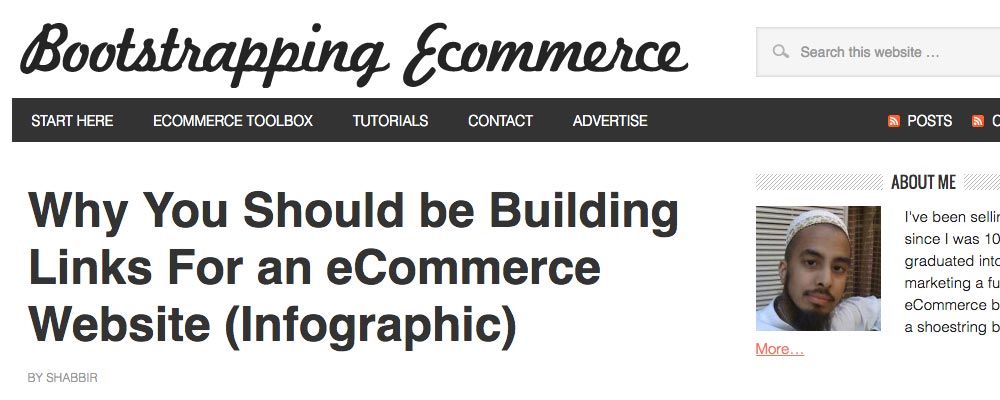 Bootstrapping Ecommerce marketing blogs