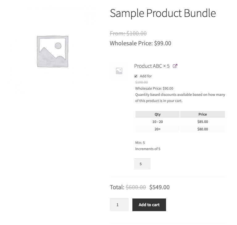 Sample Product Bundle With Wholesale Pricing