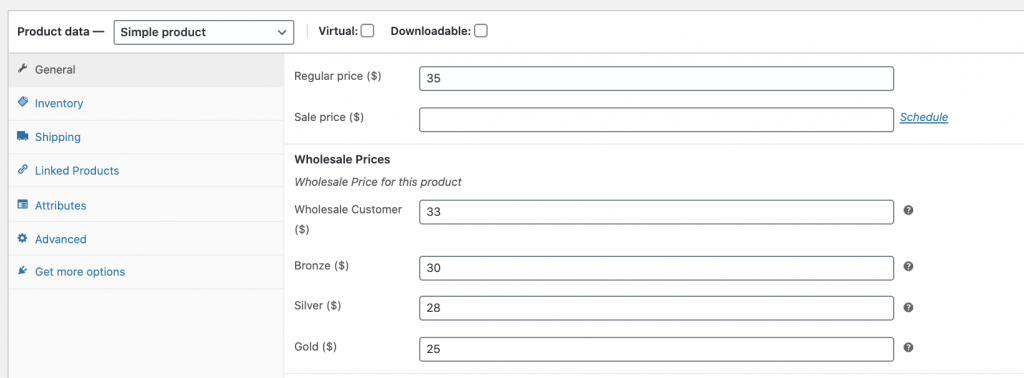 Fixed wholesale price for WooCommerce products