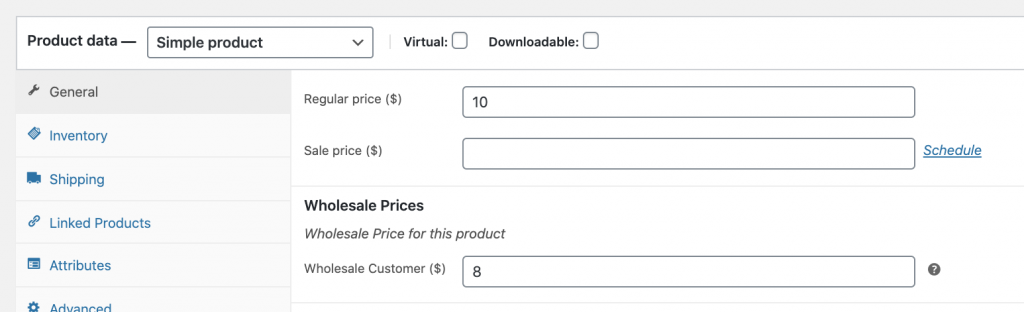 Wholesale pricing in WooCommerce