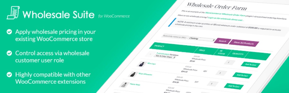 The free Wholesale Suite plugin for WooCommerce. 