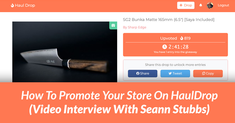 How To Promote Your E-Commerce Products With HaulDrop (Interview with Seann Stubbs)