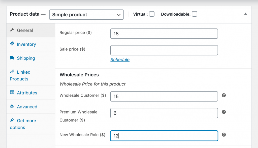 Adding role-based prices to a wholesale product.