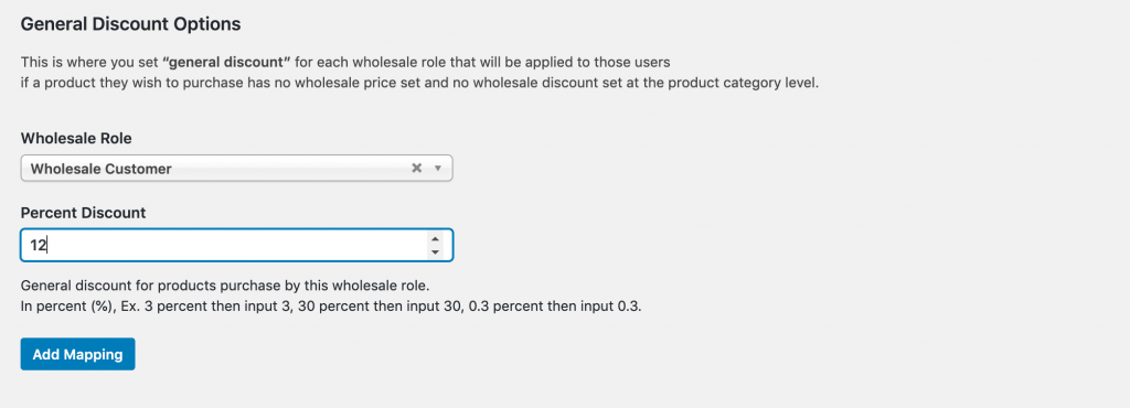 Setting a global % discount for wholesale.