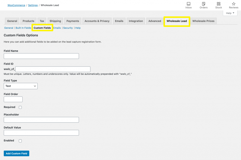 WooCommerce account plugin custom fields.