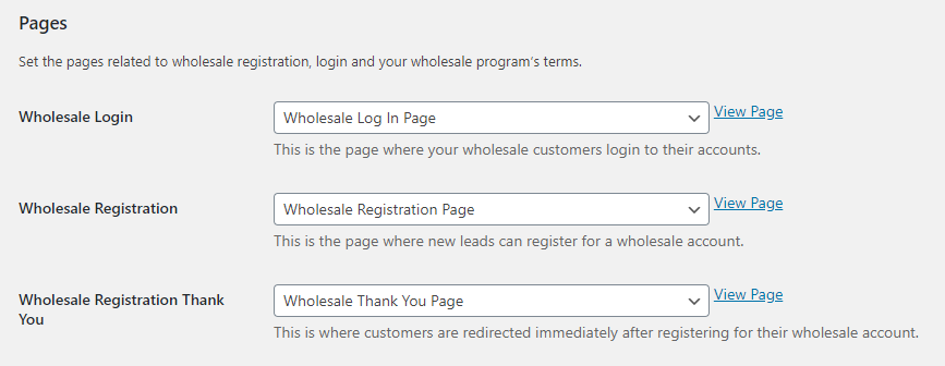 Customizing the wholesale customer registration process