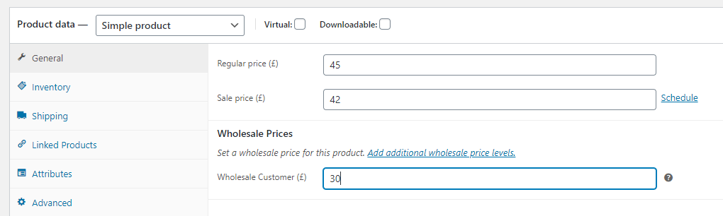 Setting custom prices for Wholesale customers