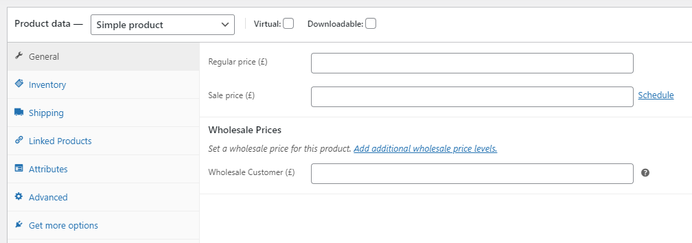 Setting wholesale prices using the Wholesale Prices plugin