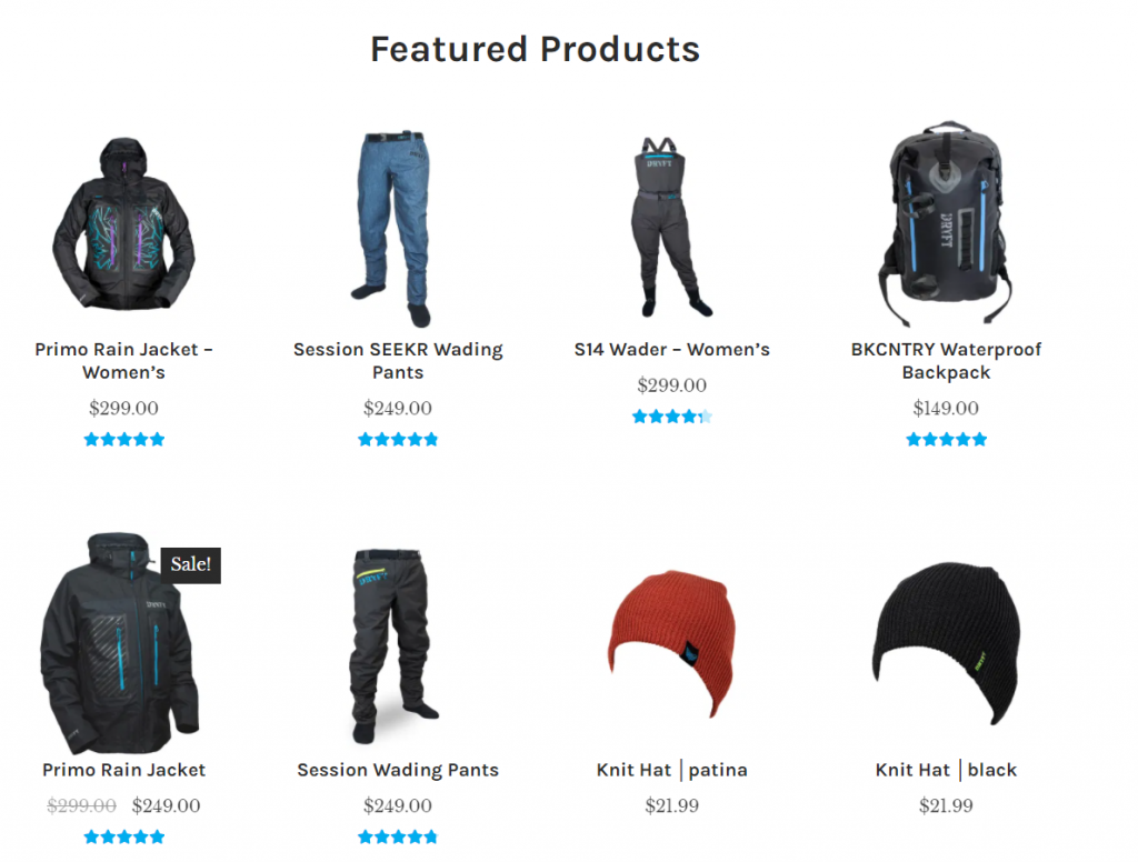 An example of an online store