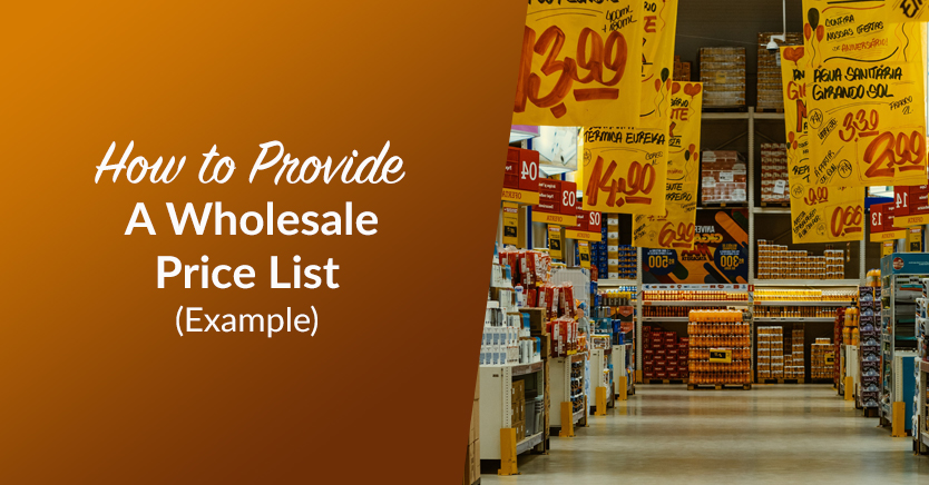 How to Provide a Wholesale Price List (Example)