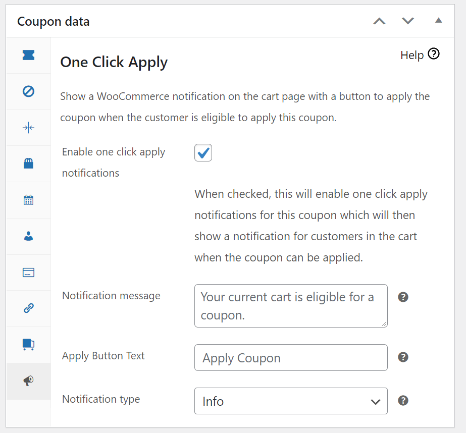 Enabling the one-click-apply feature