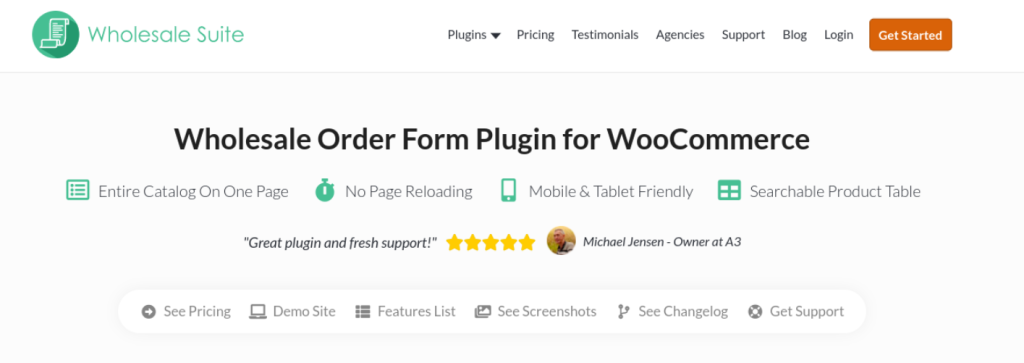 The Wholesale Order Form plugin.