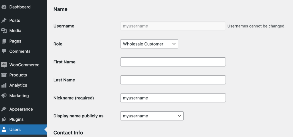 WooCommerce user roles and permissions.