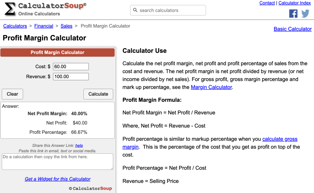 Profit margin calculator for starting a wholesale business
