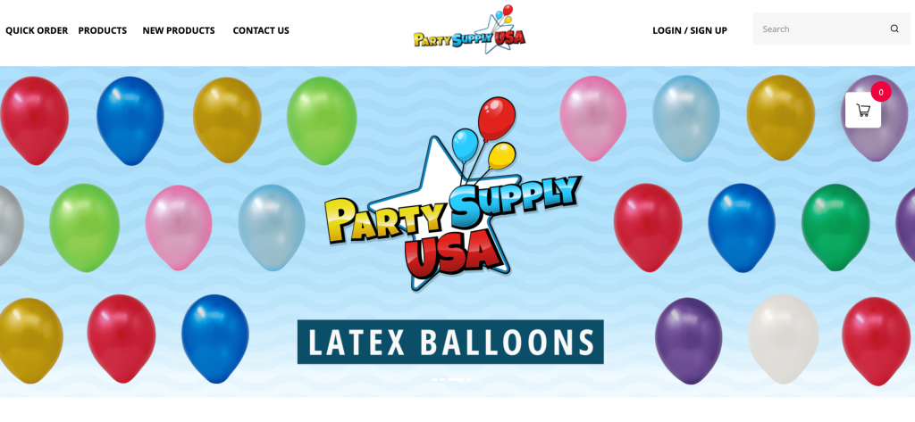 A wholesale party supply store