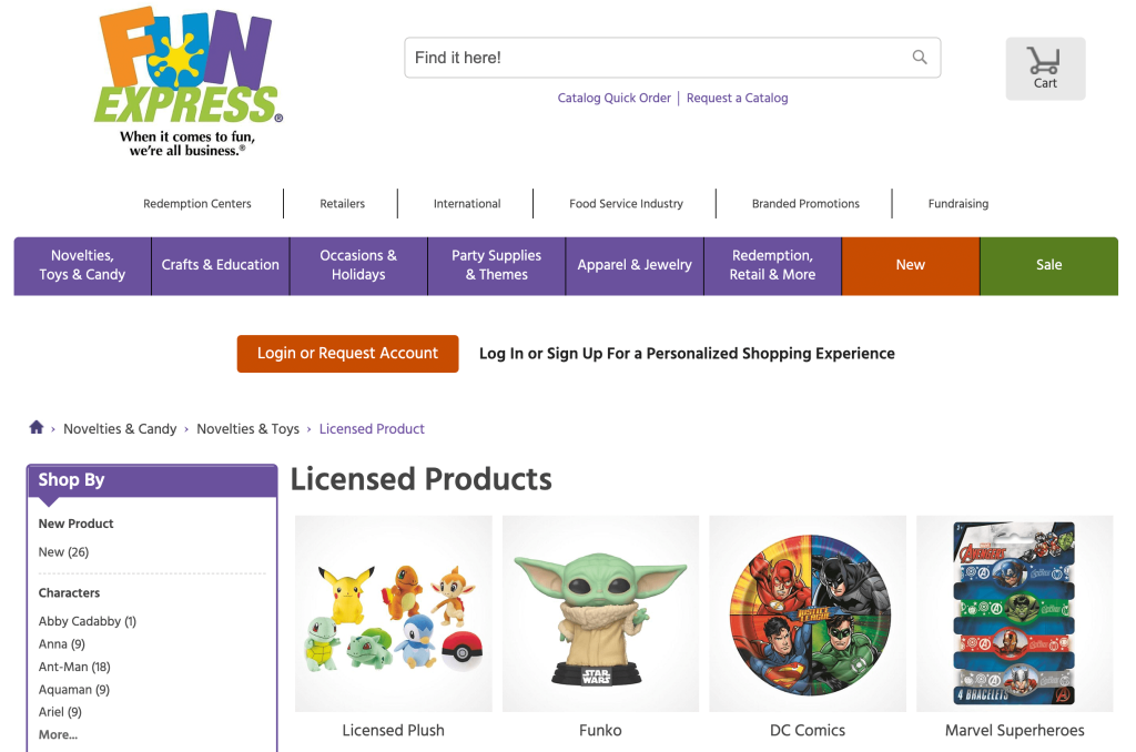 A wholesale children's toy store online