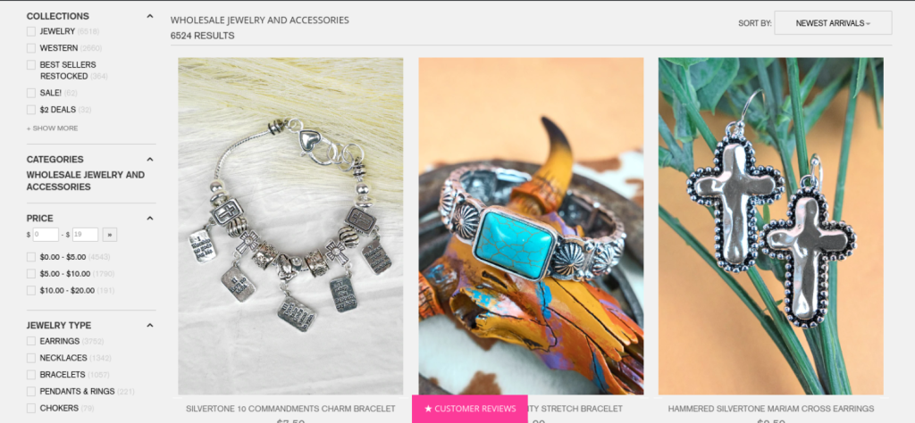 A profitable wholesale business website that sells jewelry