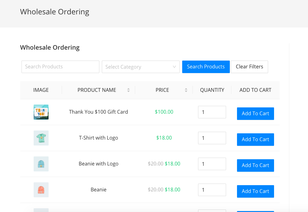 WooCommerce Order Form For Wholesale 