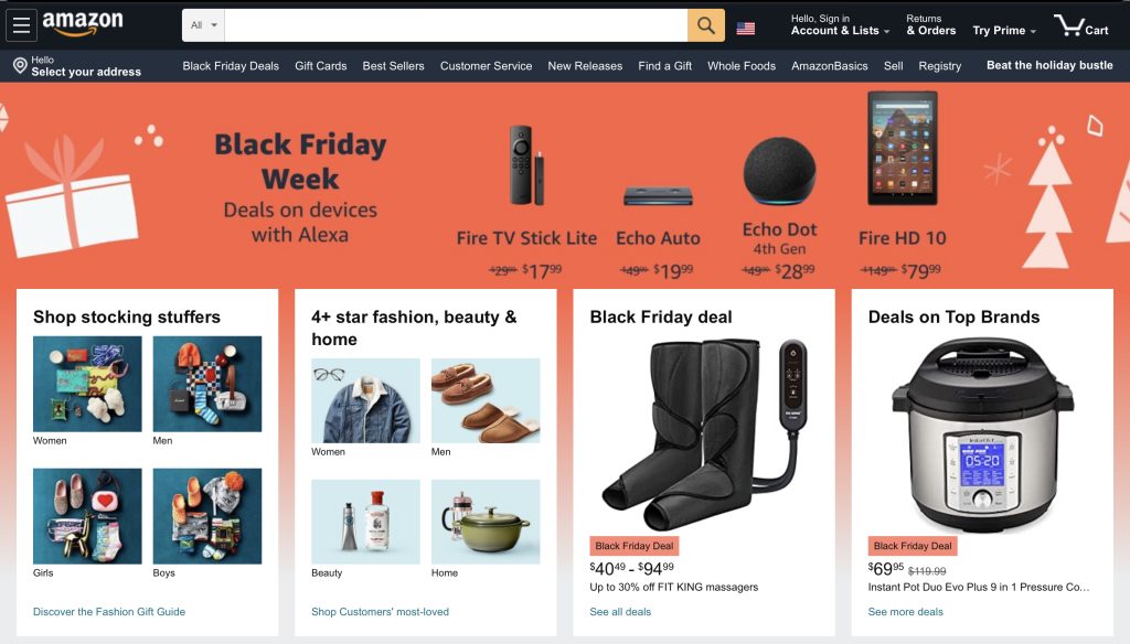 All major websites will prepare for Black Friday well in advance