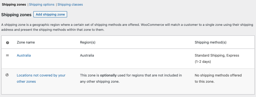 You can even add or manage zones if the default settings don't cover your preferred regions