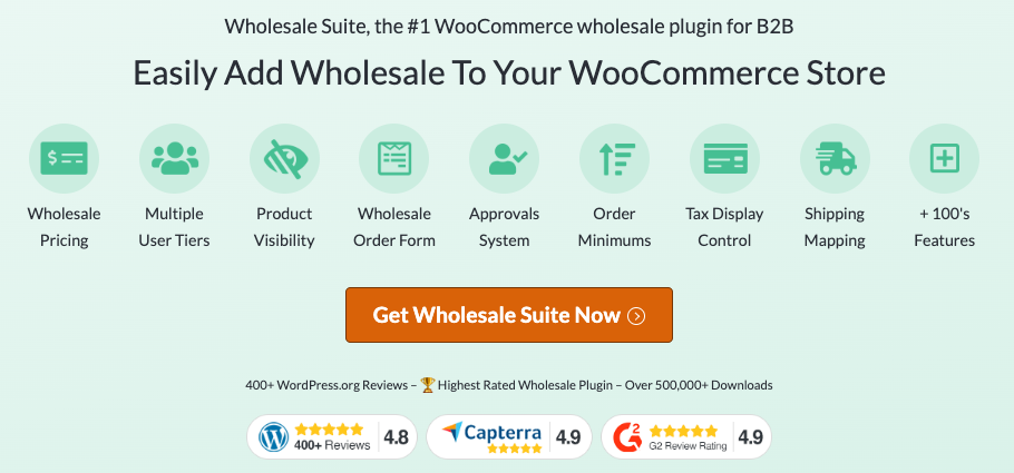 Wholesale Suite is a complete wholesale solution for WooCommerce that helps wholesalers automate their wholesale store easily