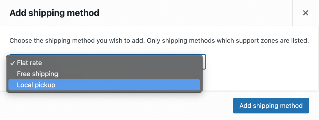 Adding a shipping method in WooCommerce