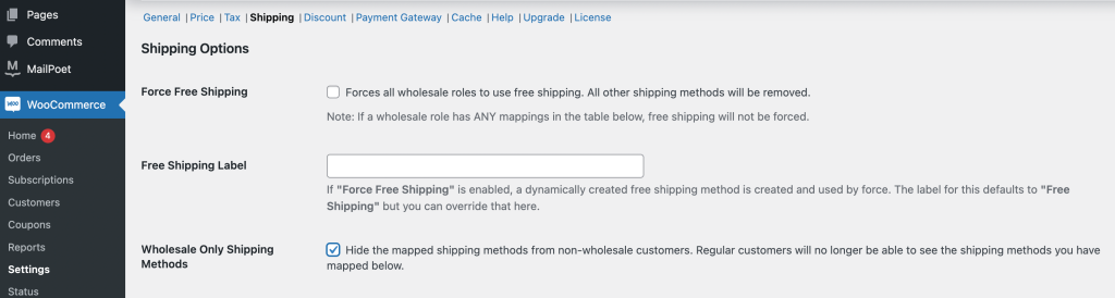 Hide preferred shipping methods for non-wholesale customers