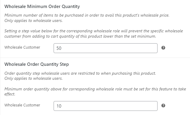 Entering an order quantity step in WooCommerce