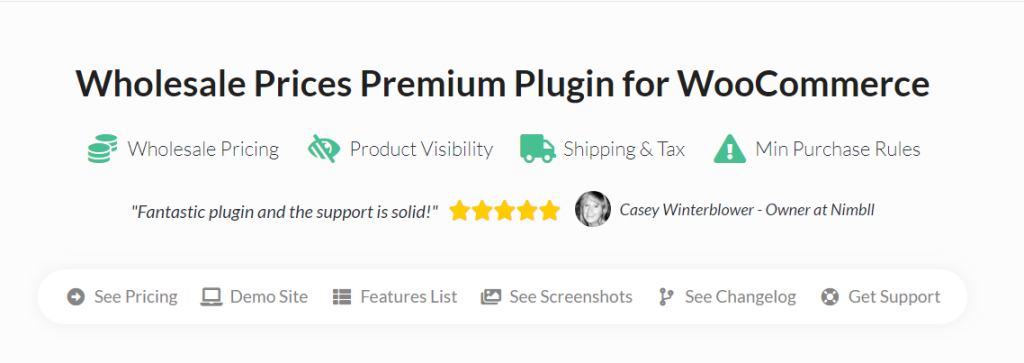 Wholesale Suite is the highest rated plugin for B2B wholesale in WooCommerce