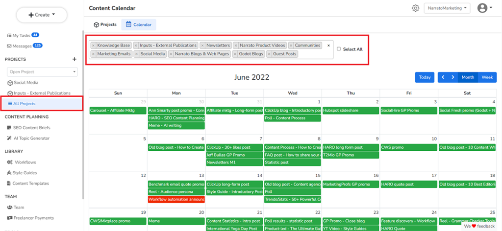 B2B content strategy content calendar