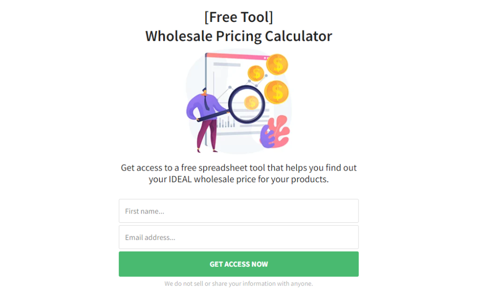 The Wholesale Suite pricing calculator