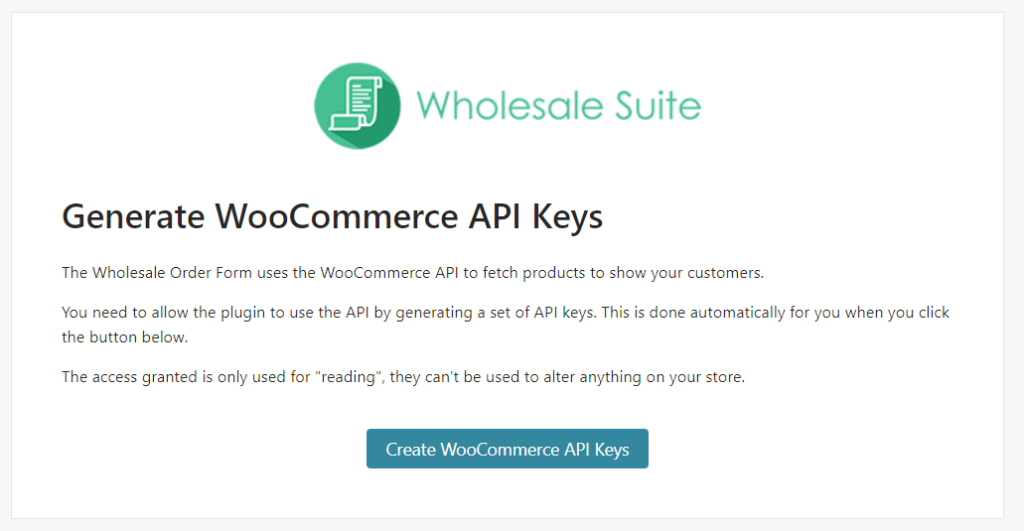 Create WooCommerce API keys