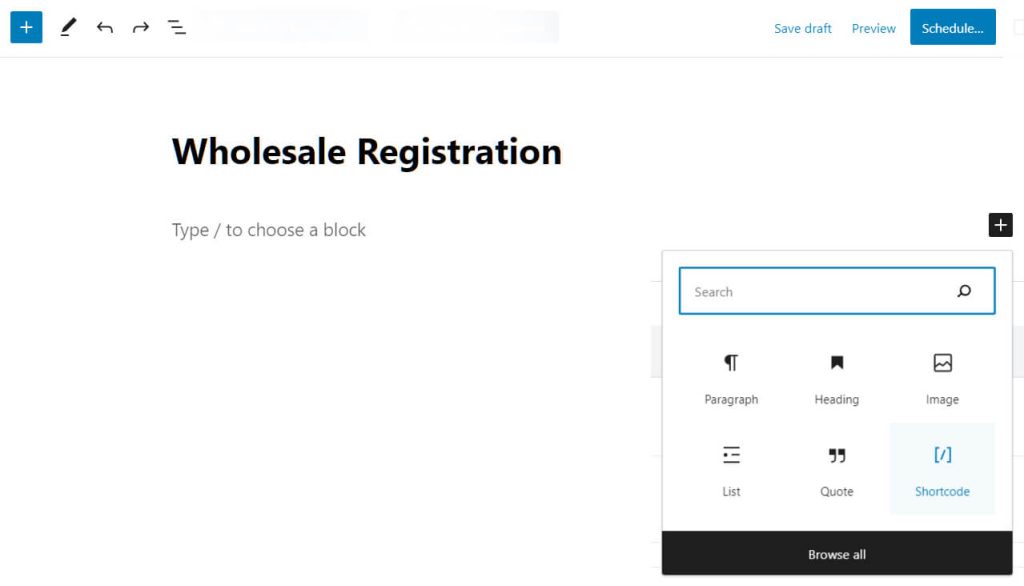 customer registration page generation