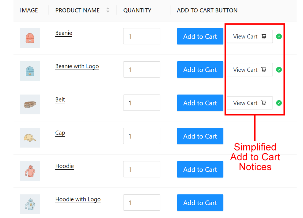 Simpler and cleaner WooCommerce Add to Cart notices
