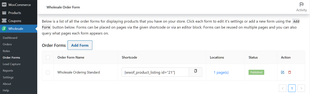 If you're new to WooCommerce Wholesale Suite, you can use your order form shortcode to add a form anywhere on your site