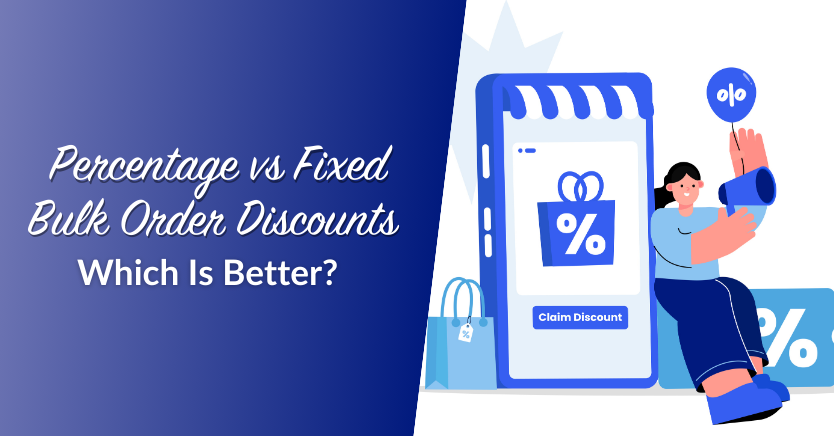 Blog header for the article about percentage vs fixed bulk order discounts. 